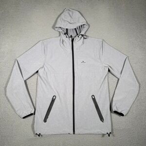 Rip Curl Jacket Mens Small Gray Anti Series Full Zip Hooded Windbreaker Preppy